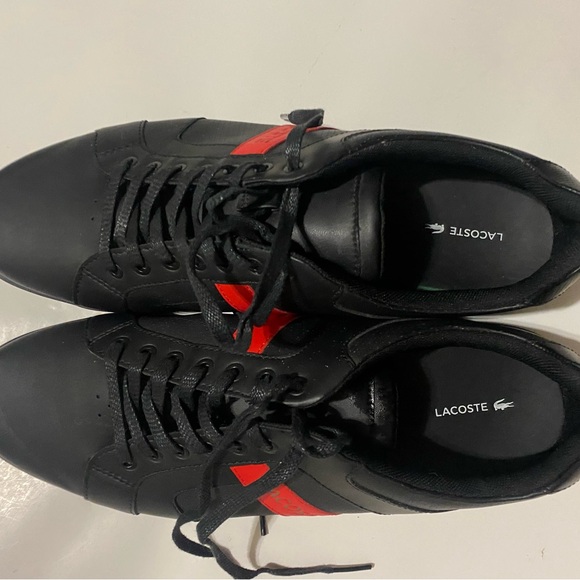 Mens Lacoste black leather casuals US 11.5 - Picture 2 of 7
